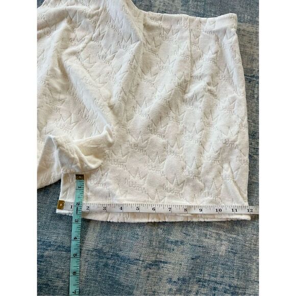 NWT! Royalty By Maluma Ivory Crown Embossed French Terry Shorts Medium - Picture 7 of 9